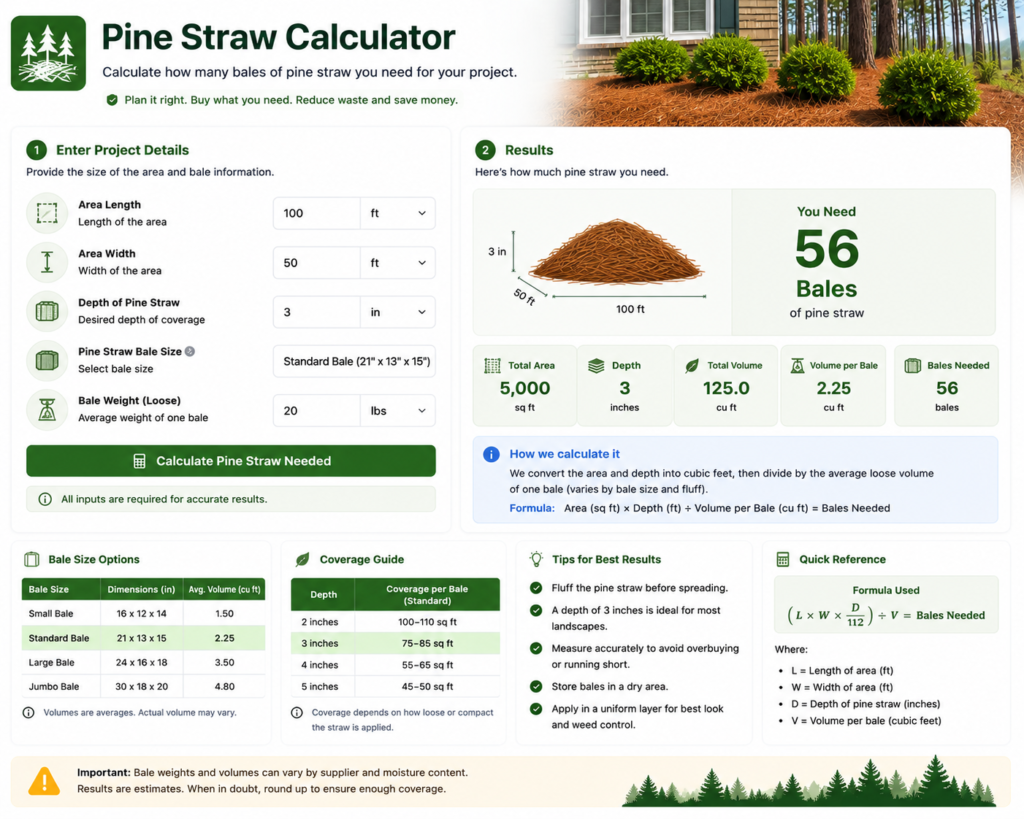 Pine Straw Calculator