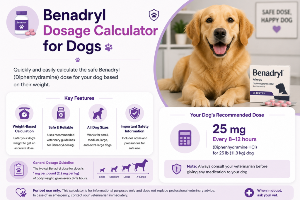 Benadryl Dosage Calculator for Dogs