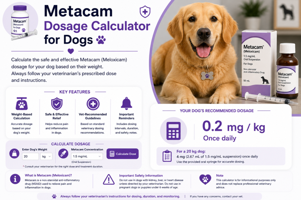 Metacam Dosage Calculator for Dogs