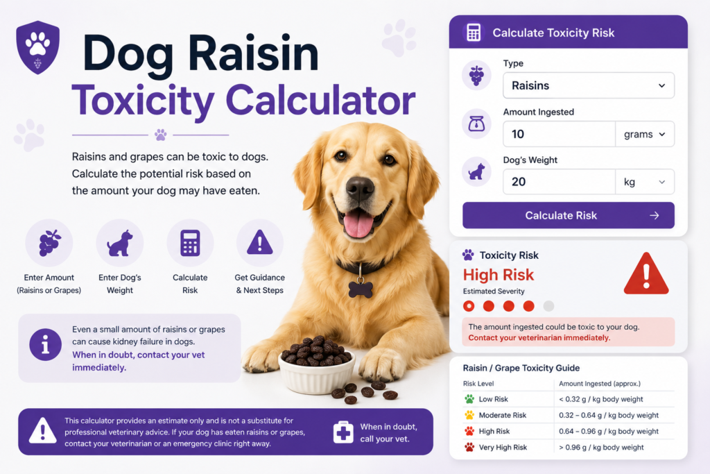 Dog Raisin Toxicity Calculator