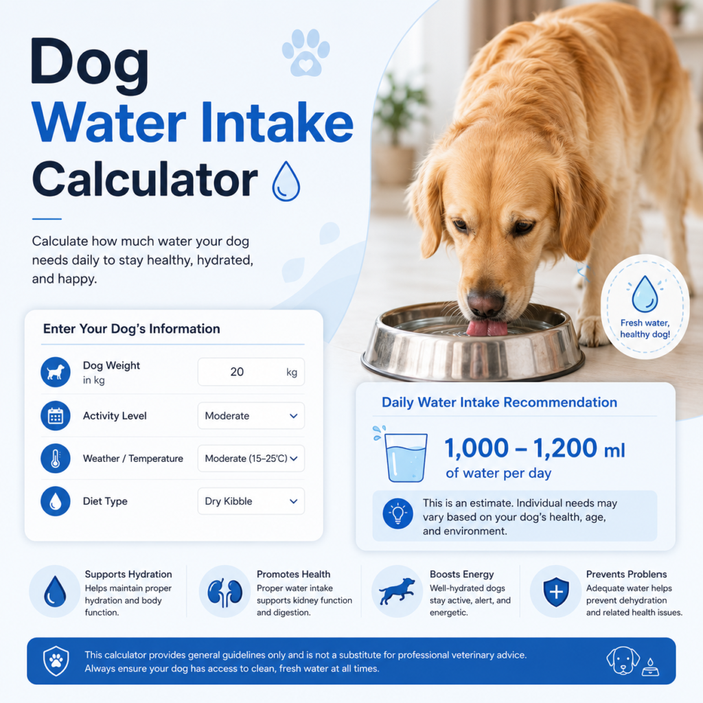 Dog Water Intake Calculator