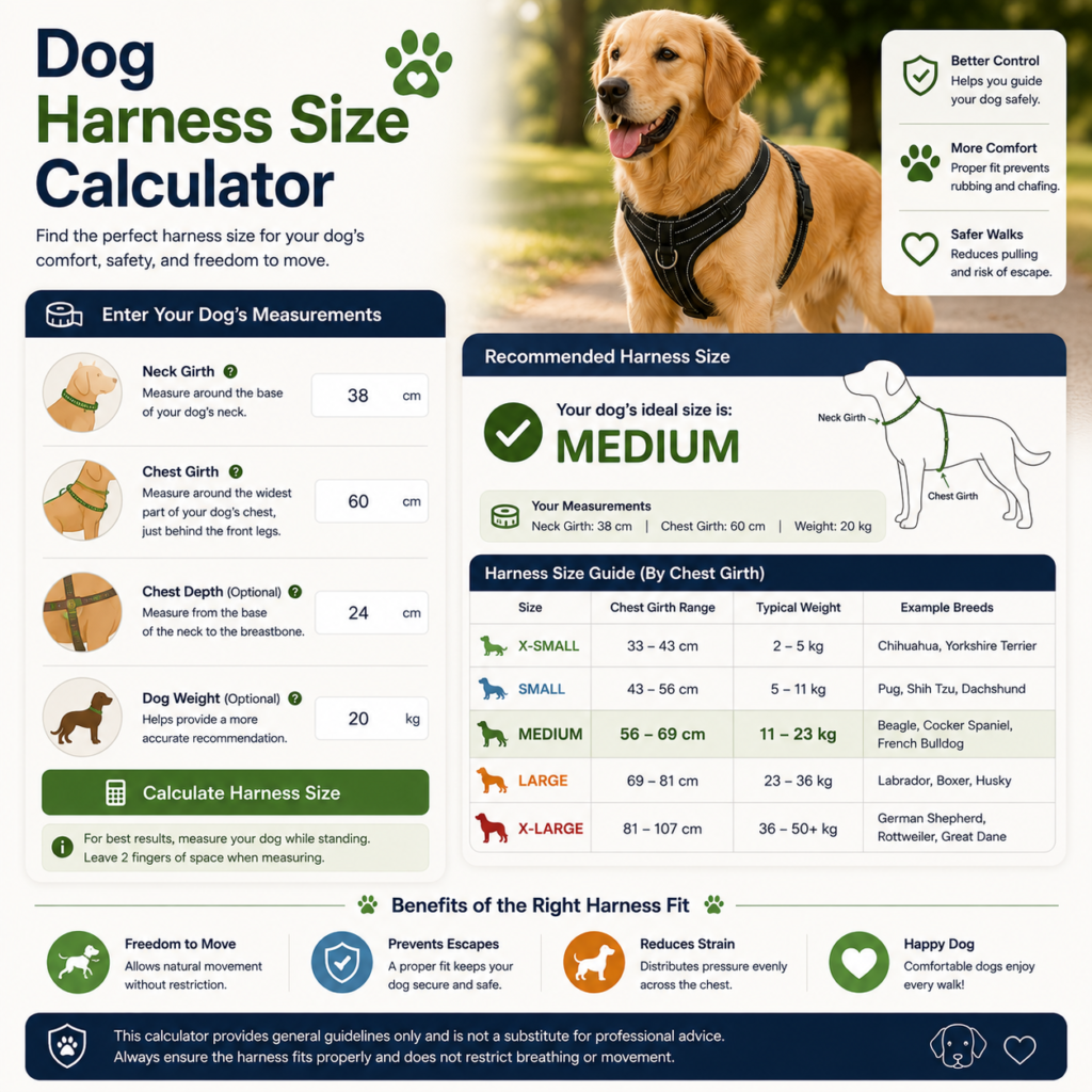 Dog Harness Size Calculator
