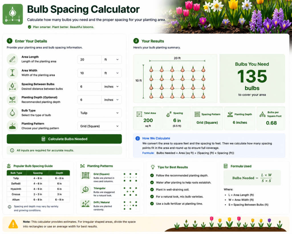 Bulb Spacing Calculator