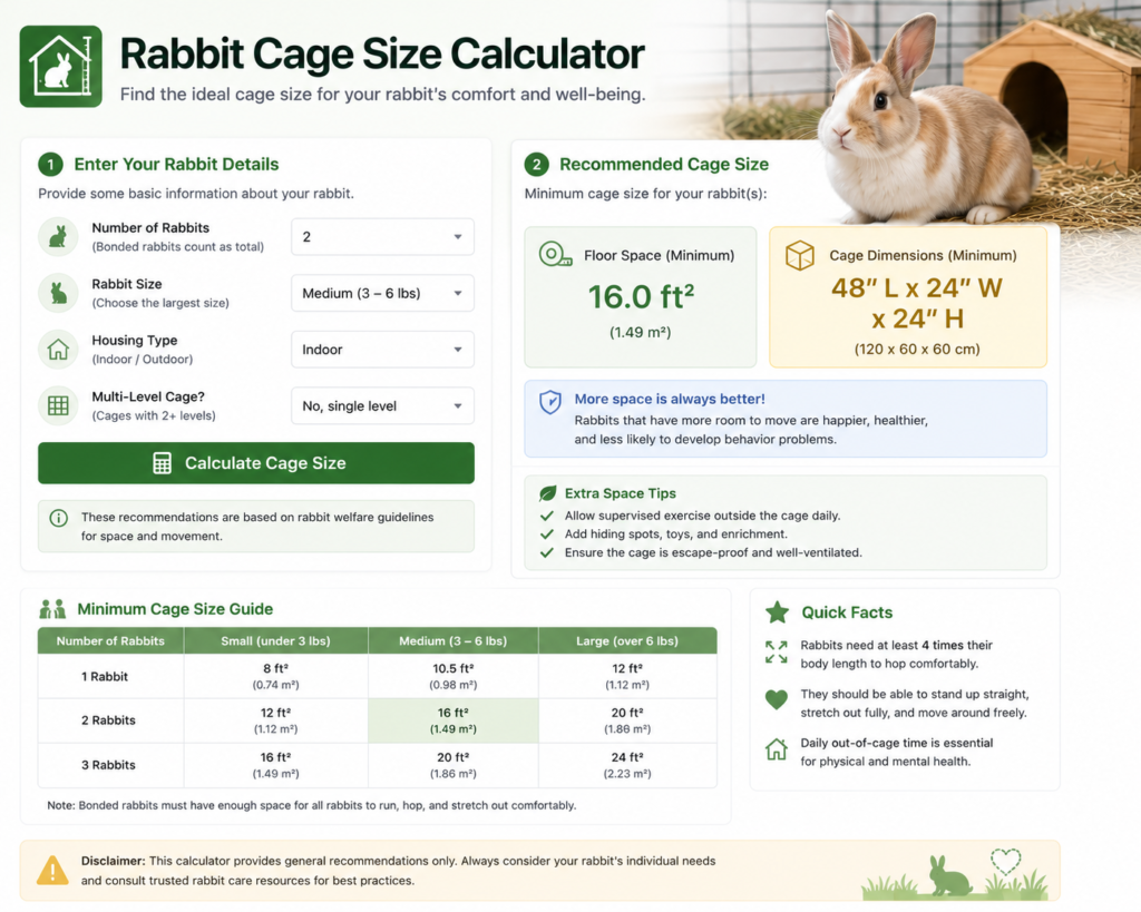 Rabbit Cage Size Calculator