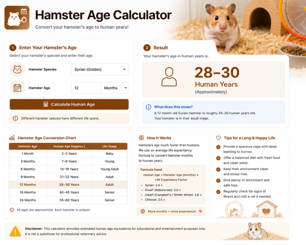 Hamster Age Calculator