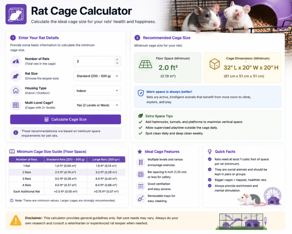 Rat Cage Calculator