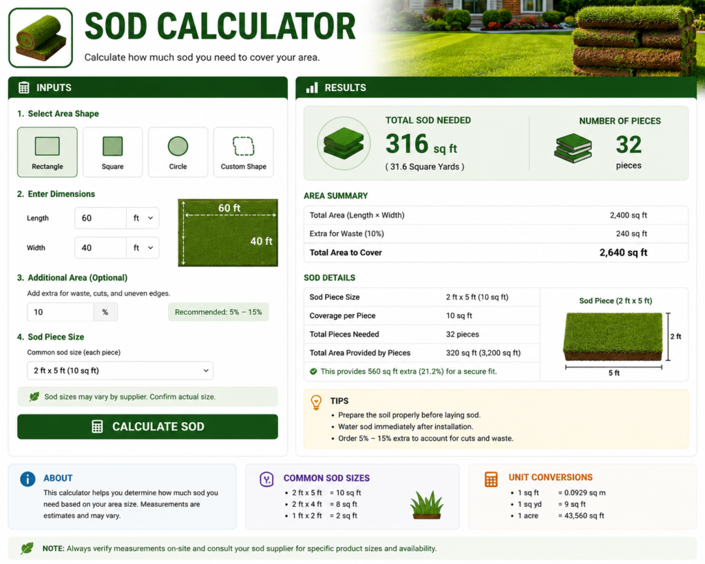 Sod Calculator