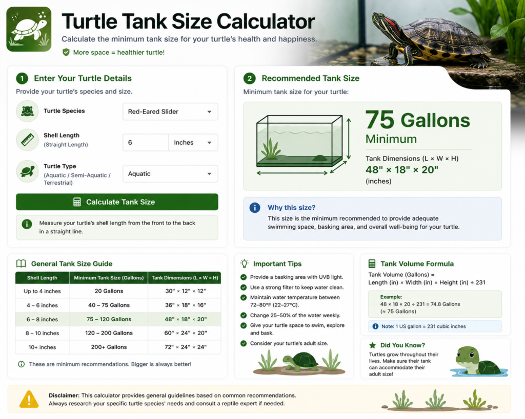 Turtle Tank Size Calculator