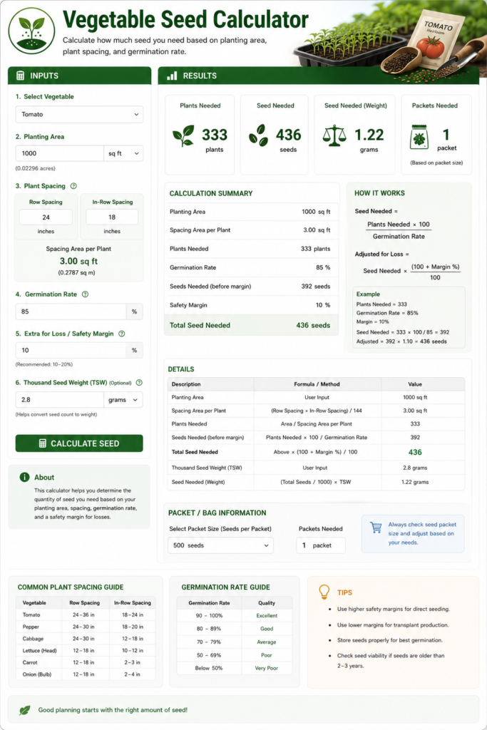 Vegetable Seed Calculator