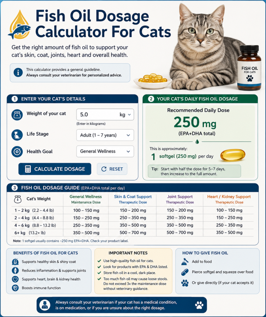 Fish Oil Dosage Calculator For Cats