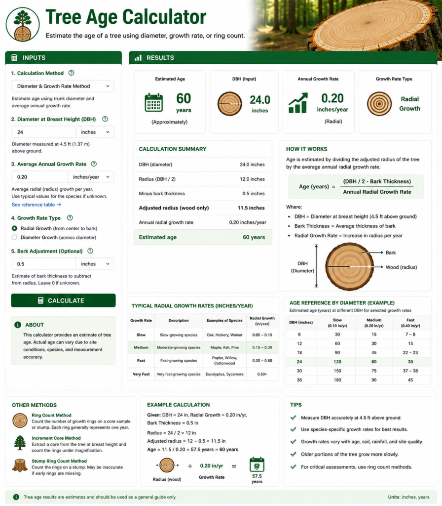 Tree Age Calculator