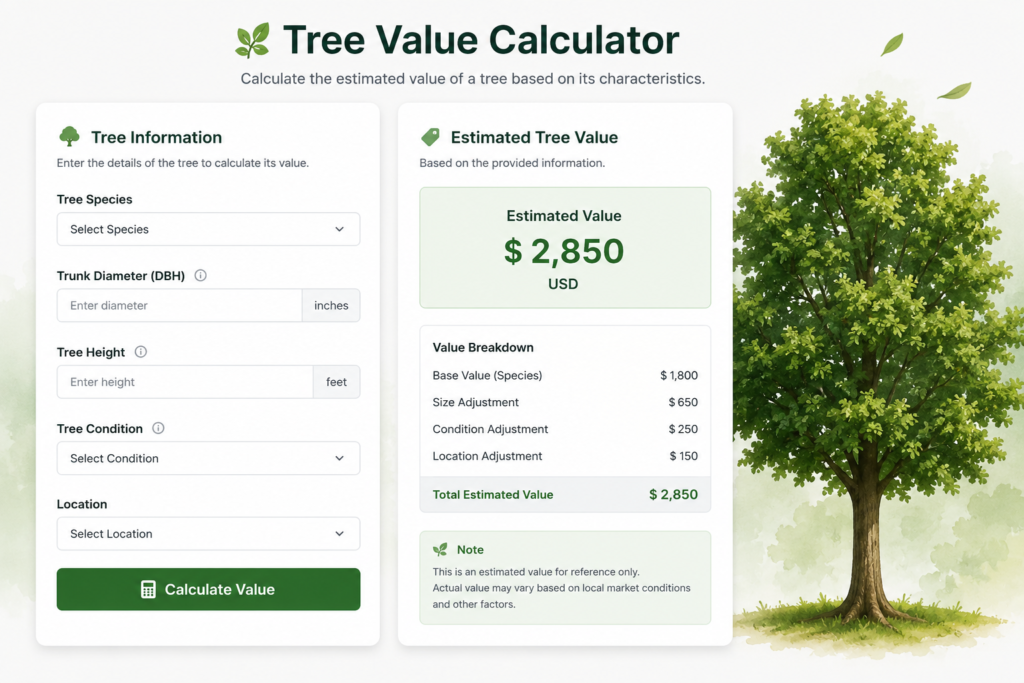 Tree Value Calculator